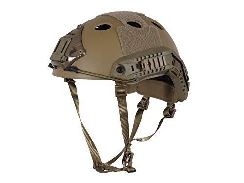 BEGADI Basic 'Parajumper Fast' Combat Helm, für Airsoft, mit umfangreichem Zubehör - TAN -