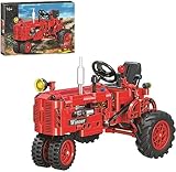 Pasyru Technik Klassisch Traktor Bausteine, Klassisch Traktor Bausteine Modell, 302 Teile Traktor Konstruktionsspielzeug, Klassischer Retro Traktor Bausteine, Kompatibel mit Lego Technik