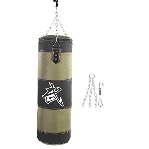 Boxsack für Erwachsene, Strapazierfähiger Punchingsäcke aus Schwerer Canvas Tasche Leere für Trainingsübungen Fitness und Sport (0.8m-Grün)