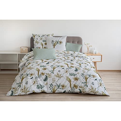 Home Passion Bettbezug, 3-teilig, 100 % Baumwolle, 57 Fäden/cm², 220 x 240 cm, Camopi Weiß