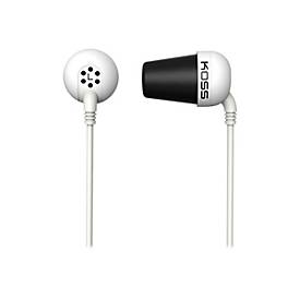 Koss PLUG - Ohrhörer - im Ohr - kabelgebunden - Geräuschisolierung - weiß
