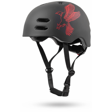 Prometheus Fahrradhelm für Kinder in Größe S 53-55 cm mit Drehring | Skaterhelm | Kinderfahrradhelm | TÜV Rheinland Zertifiziert | Edition 2019 (ROT | Schwarz-Matt)