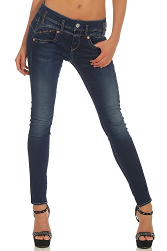 Herrlicher Damen Pearl Slim Jeans, Blau (Clean 051), W26/L32