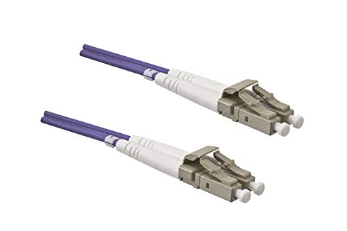 DINIC LWL Kabel OM4, Patchkabel LC/LC Lichtwellenleiter Multimode (50m, violett)