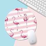 JIANYUXIN Mausunterlage Schöner Flamingo Romantische Computermausauffüllungsmatte Ultra Weiche Naturkautschukplaneten-Reihenmausunterlage Runde Spielmausunterlage Ca.