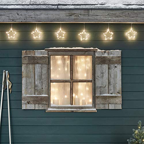 Lights4fun 10er LED Osby Sternen Girlande Weihnachtsbeleuchtung mit Timer Innen & Außen