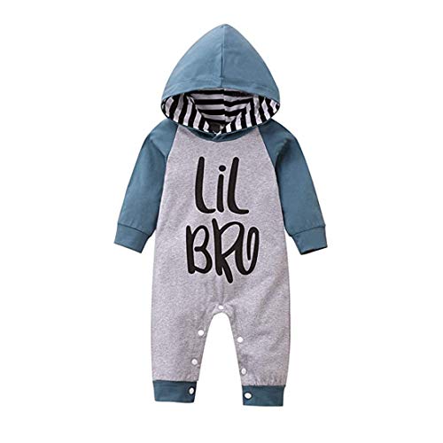 Verve Jelly Säuglingsbaby Strampler Kleiden Lil Bro Strampler Langarm Overalls Einteiliges Hoodie Outfit