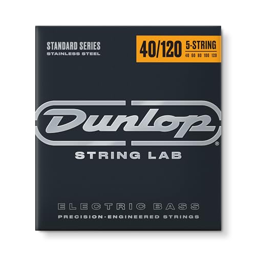 Dunlop DBS40120 Saiten für Bassgitarre (5er Satz, 40-120, Edelstahl, Spannung: light)