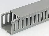 RS PRO Verdrahtungskanal Grau, 25 mm x 30mm, Länge 2m Kunststoff, Seitenwand Offen, Packung a 8 Stück