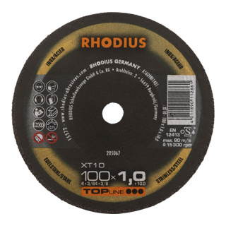 RHODIUS TOPline XT10 MINI Extradünne Trennscheibe 100 x 1,0 x 10,00 mm