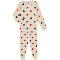 Petit Bateau Mädchen Pyjama, Weiss Avalanche / Mehrfarbig, 8 Jahre