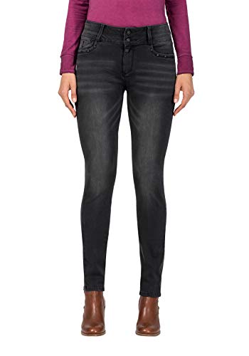 Timezone Damen EnyaTZ Womanshape Slim Jeans, Schwarz (Black Brushed wash 9058), W29/L32 (Herstellergröße:29/32)