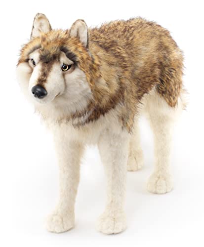 Uni-Toys - Wolf, stehend - 94 cm (Länge) - Plüsch-Wolf, Lupus - Plüschtier, Kuscheltier