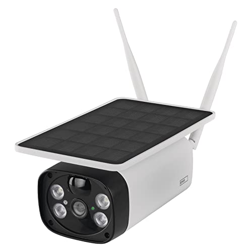 EMOS GoSmart kabellose Outdoor Überwachungskamera IP-600 Eye mit WiFi und App + Solarpanel, 1080p Smart Home IP-Kamera mit Akku, kompatibel mit Alexa, Google Assistant, ohne ABO-Falle