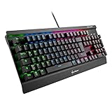 Sharkoon, Verkabelt, Skiller Mech SGK3 Mechanische Gaming Tastatur (mit RGB-Beleuchtung, blaue Schalter, N-Key-Rollover, 1000 Hz Polling Rate) schwarz