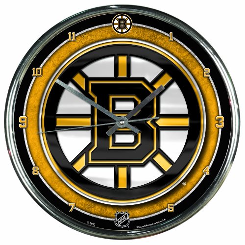 WinCraft NHL Boston Bruins Uhr, Chrom, 30,5 x 30,5 cm