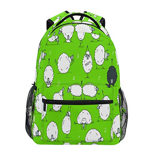 HaJie Rucksack mit lustigem Schaf-Motiv, Reisetagesrucksack, große Kapazität, lässiger Rucksack, Schultasche, Schultergurte, Computer-Laptop-Tasche für Damen, Herren, Teenager, Mädchen, Jungen