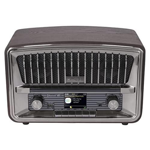 Muse Digitalradio, DAB+ FM, Radiowecker, Dual-Alarm, (M-135 DBT) LCD-Display, 2 x 5 Watt, Schlummerfunktion, USB-AUX-IN Telefonbuchse, Dunkelgrau,