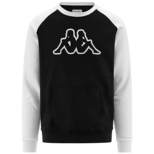 Kappa Herren Zaimali-Logo Sweatshirt, schwarz/weiß, M