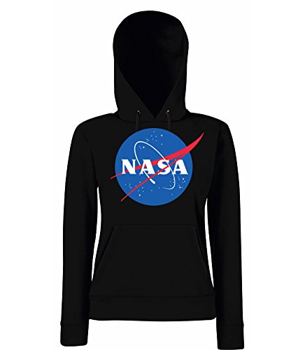 TRVPPY Damen Hoodie Kapuzenpullover Modell NASA - Schwarz M