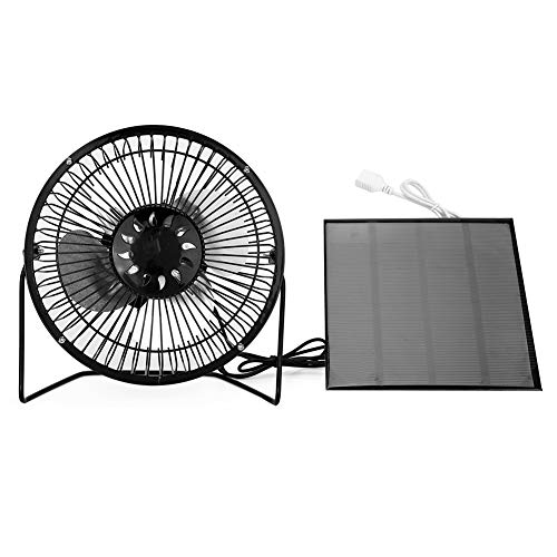 Yinuoday Solarventilator 6. 5 Zoll Tragbarer Campingventilator mit Solarpanel 4. 5W 6V Solarpanel USB-Schreibtischventilator Solarbetriebener Minilüfter für Camping im Freien Home Office