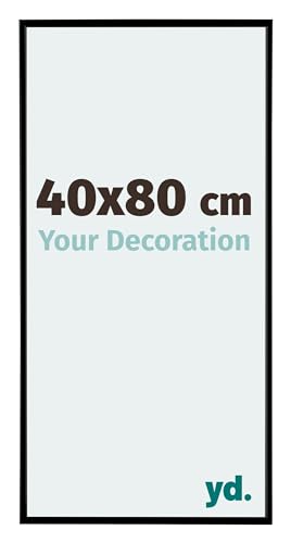 yd. Your Decoration - 40x80 cm - Bilderrahmen von Kunststoff mit Acrylglas - Ausgezeichneter Qualität - Schwarz Matt - UV-beständige Glasplatte - Antireflex - Fotorahmen - Evry.