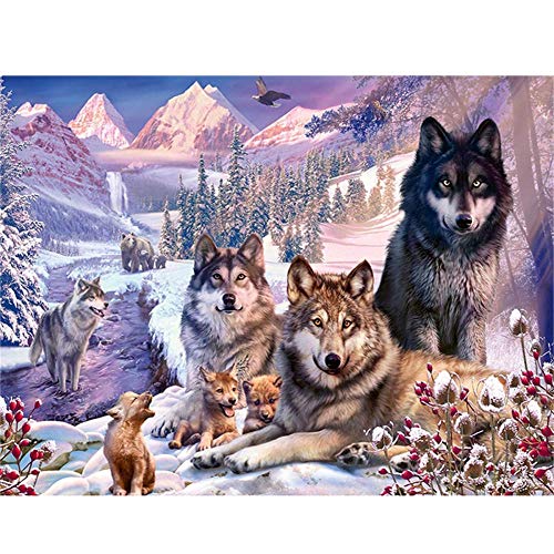 Yingxin34 Puzzlespiele für Erwachsene, 3000 Puzzleteile, Wölfe im Schnee, handgefertigte DIY-Anpassung, einzigartige-48.03x31.88 Zoll (122 x 81cm)