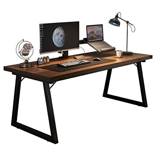 RajoNN Massivholz-Computertisch, Desktop-Büroschreibtisch, Heimschreibtisch, Schreibtischlampe, doppelt (Farbe: D, Größe: 160 cm)