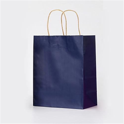 Geschenktüten 10/20 Stück Farbe Kraftpapier Tasche mit Griffe Festival Geschenk Tasche Einkaufstaschen Präsenttüten (Color : Blue, Size : 26X32X12CM_10PCS)