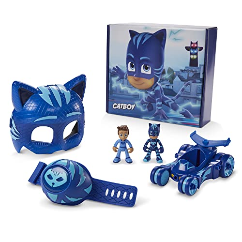 PJ Masks Catboy Power Pack, Vorschulspielzeug, Set mit 2 Action-Figuren, Fahrzeug und Verkleidungsartikeln für Kids ab 3