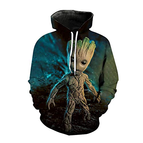 Guardians of the Galaxy Movie Hoodie Herren Damen 3D Druck Hoodie Hiphop Sweater I Am Groot Unisex Oberbekleidung, Farbe01, 7XL