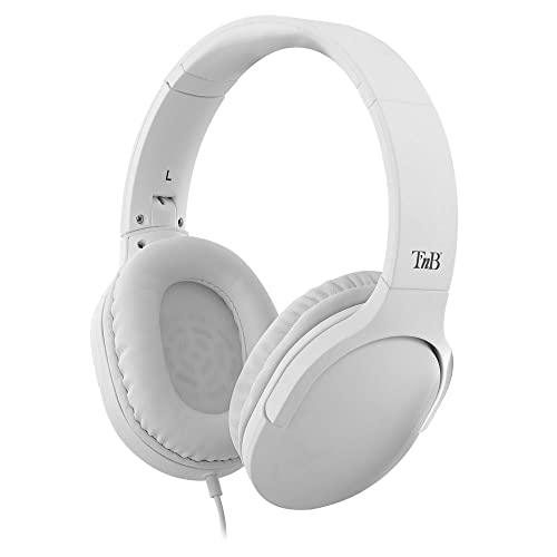 T'nB Tnb – Kopfhörer, kabelgebunden, 3,5 mm Klinkenstecker + USB-C, faltbar, Kollektion C-Sound – Weiß 1,1 m