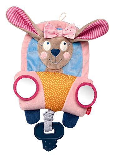 SIGIKID 42515 Aktiv-Spieltuch Hase PlayQ Mädchen Babyspielzeug empfohlen ab 6 Monaten rosa, 19 x 3.5 x 21
