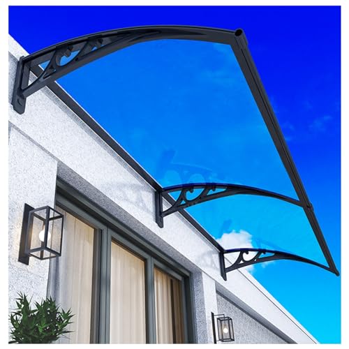 Tür Dach Markise,Fenstermarkise,Hauseingangsmarkise,Transparent, sonnen- und regenfest,Ausgestattet mit einer Halterung aus Aluminiumlegierung,Starke Tragfähigkeit ( Size : 80x350cm/32x138in )
