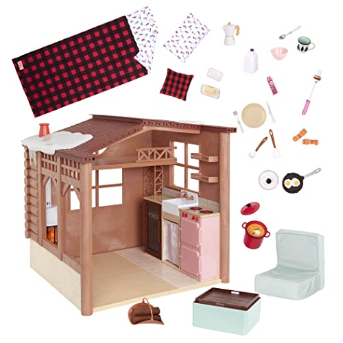 Our Generation - Cozy Cabin 46 cm Doll House - Winter Doll Accessories for Kids Ages 3 and Up