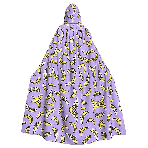 RFSHOP Halloween-Kapuzenumhang für Erwachsene – 100 % Polyesterfaser – übergroße Kapuze mit Fliege – bequem und langlebig, einzigartige Bananenfrucht, Schwarz
