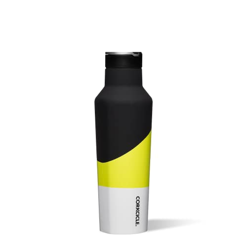 Corkcicle Isolierte Kantinen-Reise-Wasserflasche, dreifach isolierter Edelstahl, leicht zu greifender Strohhalmmund, hält Getränke 25 Stunden kalt oder 12 Stunden warm, 590 ml, Electric Yellow