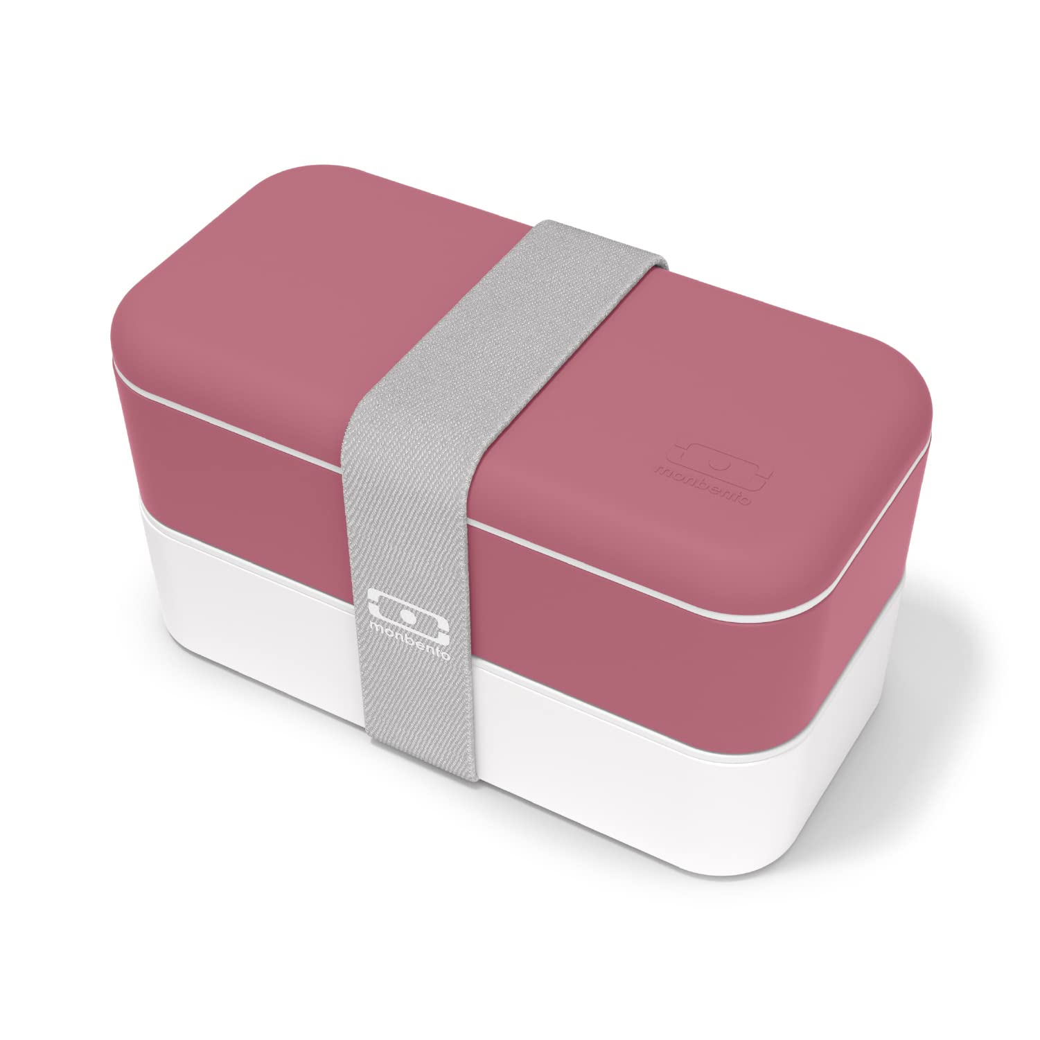 monbento - Bento Box MB Original Blush mit Fächern Made in France - 2 Tier Auslaufsicher Lunch Box Perfekt für Büro/Meal Prep/Schule - BPA Frei - Brotdose Lebensmittelbehälter - Rosa