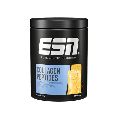 ESN Collagen Peptides – 300g Pulver – Lemon – Innovative Bioaktive Kollagenpeptide® + Vitamin C, Zink und Kupfer – für Knochen, Knorpel und Haut – 20 Portionen– Made in Germany
