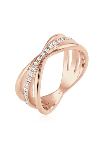 Elli Premium Ring Wickelring Blogger Swarovski® Kristalle 925 Silber Elli Premium Rosegold