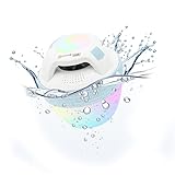 Musicman Pool-Lautsprecher BT-X60 - Tragbar, Kabellos und wasserdicht mit Bluetooth, 4 verschiedenfarbige LEDs, Freisprechfunktion, Betriebsdauer von bis zu 8 Stunden, IP67, Blau-Weiß