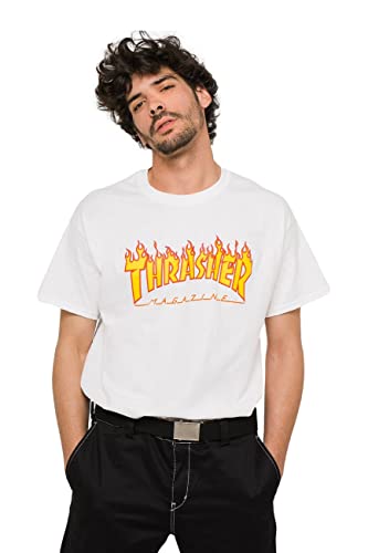 Flame T-Shirt Größe: L Farbe: Weiß