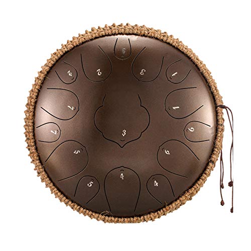Steel Tongue Drum Ethereal Drum 13" Steel Tongue Drum Percussion Instrument with 1 Steel Tongue Drum 1 Pair of Mallets, 2 Notes Sticker, 1 Carry Bag, 1 English Music Book