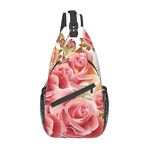 Rucksack mit Blütenmuster, leicht, faltbar, Umhängetasche, wasserabweisend, Schulterrucksack für den täglichen Gebrauch, Schwarz , Einheitsgröße