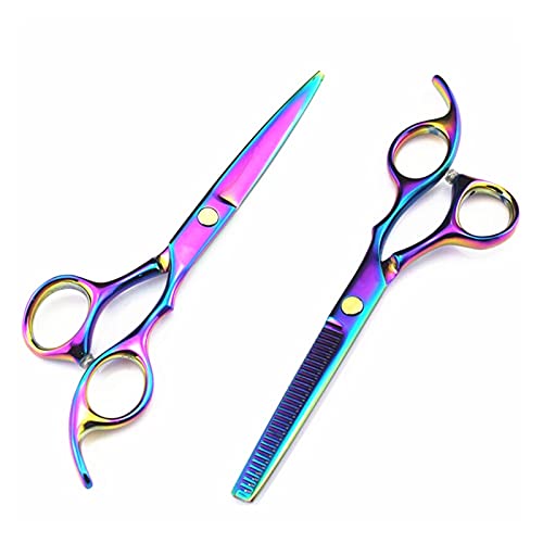 Haarschneidscheren 5.5/6-Zoll-Rainbow Friseur-Schere-Haarschnitt-Dünner Friseur Friseur-Schere-Schere Friseur-Schere (Color : 5.5 inch set)