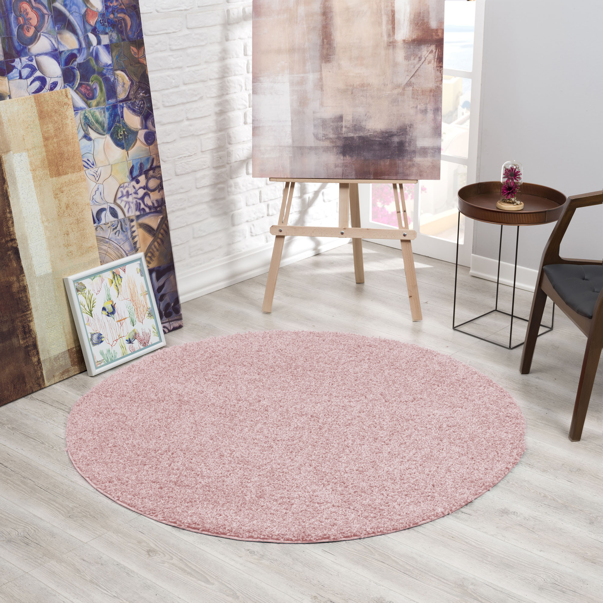 Sanat Hochflor-Teppich "LOCA", rund, Wohnzimmer, Langflor, Shaggy, Schlafzimmer