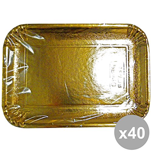 Set 40 Tablett Papier rechteckig gold 25 x 34 cm. * 3 Stück 63072 Behälter für die Küche