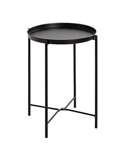 HAKU Möbel Beistelltisch, Metall, schwarz, Ø 39 x H 50 cm