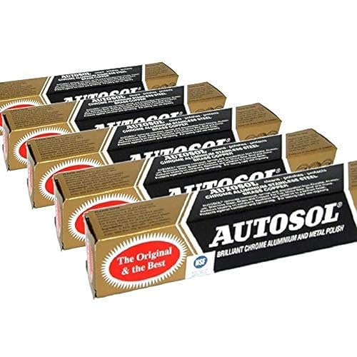 Autosol 5er Pack Metall Politur (75ml X5) Chrom Alu Edelstahl Messing Kupfer Usw