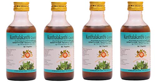 4 x AVP Kunthalakanthi Coconut Oil - 200ml by Arya Vaidya Pharmacy